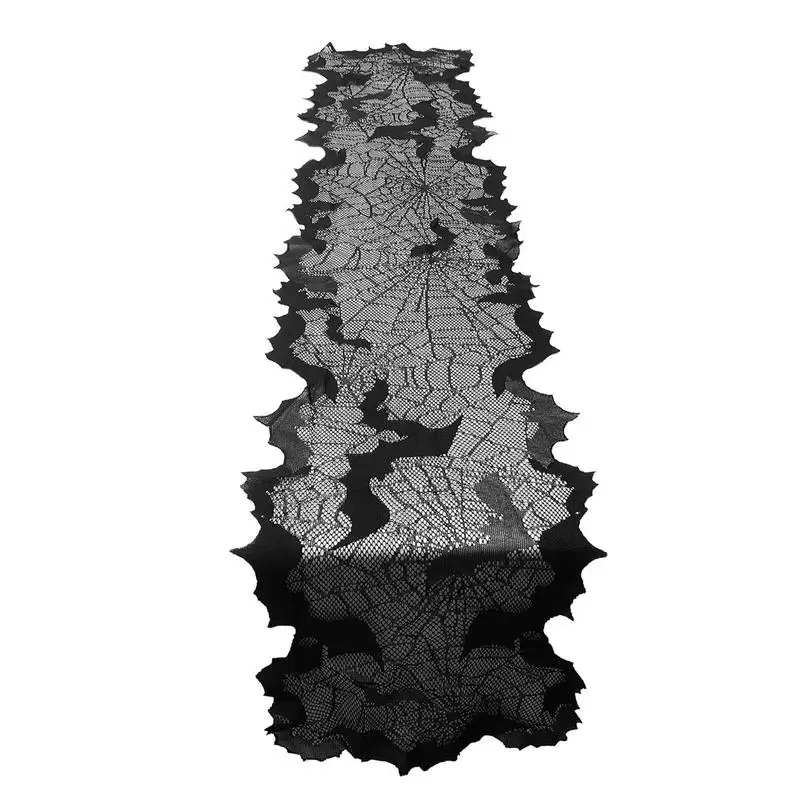 

Cobweb Table Runner Halloween Spooky Bat Cobweb Lace Table Runner 13x68 Inch Decorative Polyester Tablecloth For Home Dining