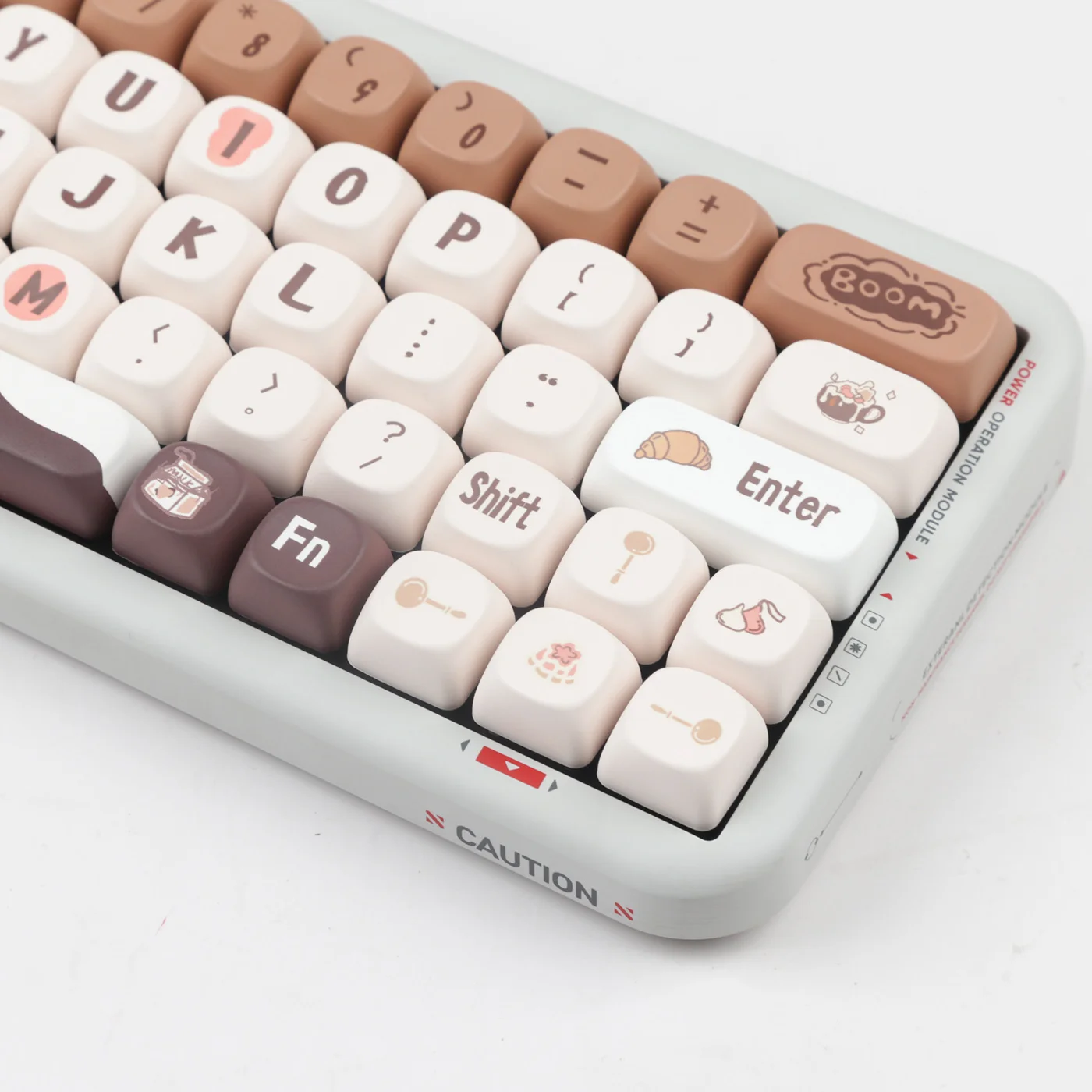 Imagem -04 - Desenhos Animados Chocolate Coffee Keycap Pequeno Aquecimento Calor Sublimação Moa Altura Ningzhi Hi75 98 99 104f87