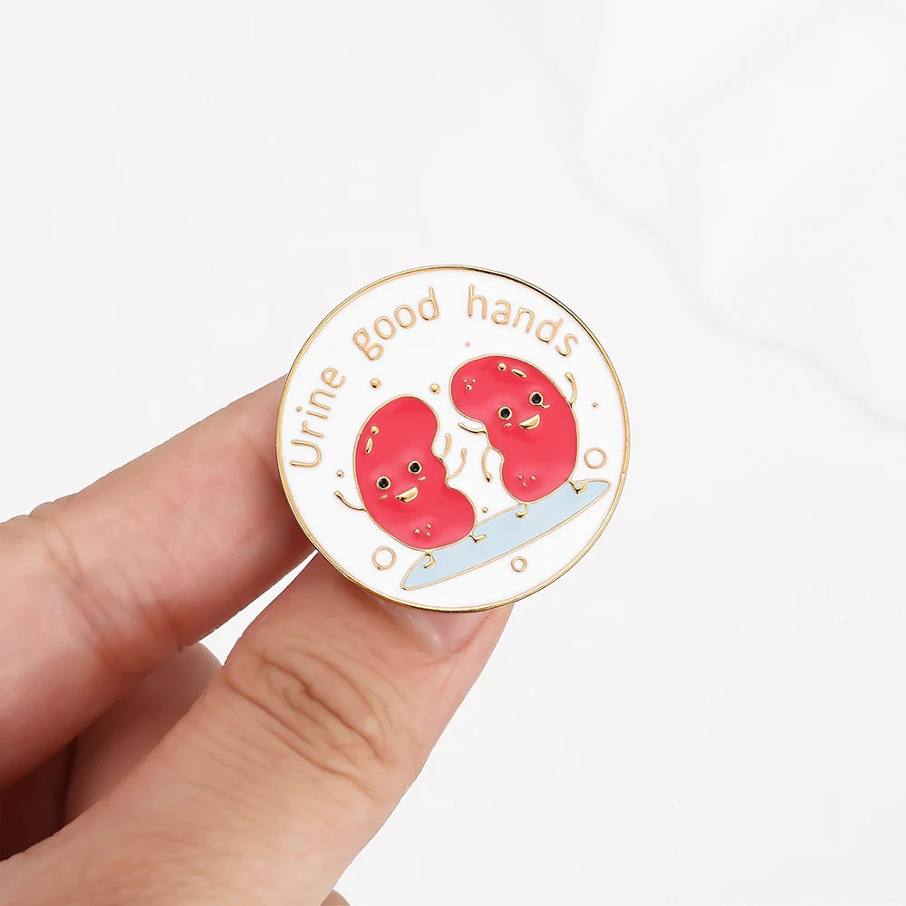 بروش مينا للمسالك البولية جميل ، حقيبة ظهر كرتونية طبية ، دبوس معطف بطية صدر ، شارة للطبيب أو الممرضة أو طالب الطب