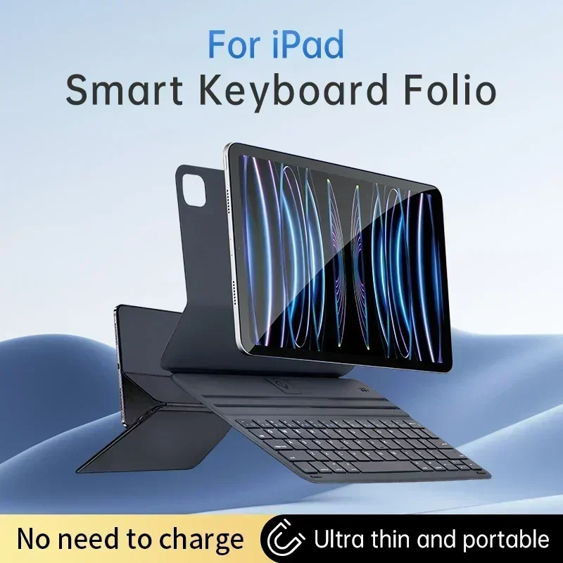 

Smart Cover For iPad Air 11 13 2024 Pro 11 12.9 Folio Case With Keyboard,Portable Keyboard Folio Cover For iPad 10 Air 4 5 10.9