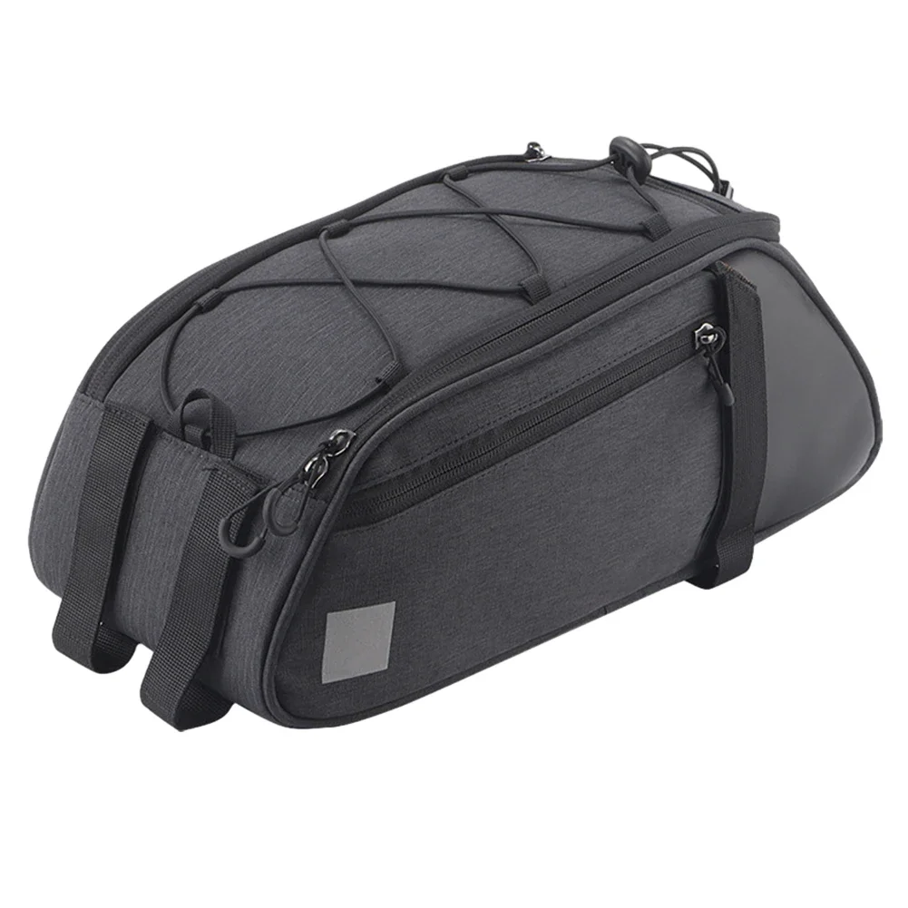 Luggage Rack Bag for Bicycles  8 Liters Capacity  Double Sided Reflective Logo for Improved Safety  Dark Gray/Black