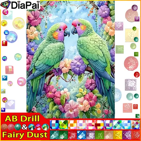 DIAPAI Fairy Dust AB Full diamond Painting "Animal Bird" Resin Drill Embroidery 5D Diy Diamond Painting Handmade gift