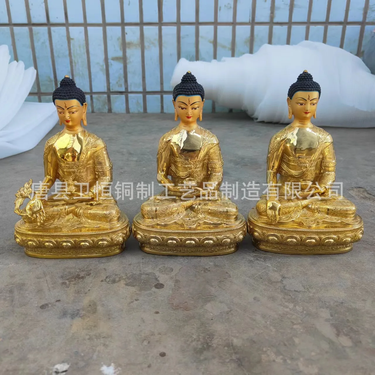 FX 70 cm high pure copper, yellow god of wealth, Manjushri green Tara four arms, Guanyin Tibetan legend, Sanbao Buddha copper