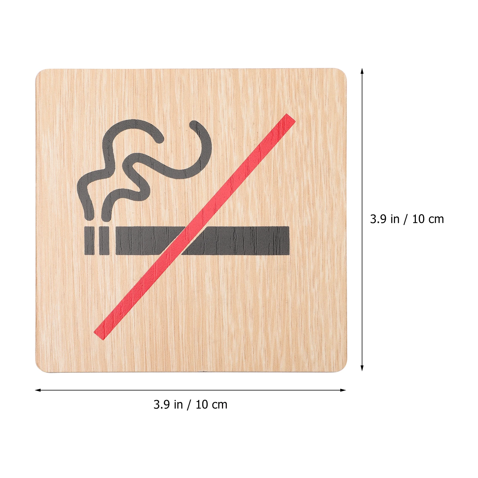 

4pcs No Smoking Warning Sign Wall Wooden Signs Hotel Board Premium Wood Material Durability Practical Public Places Restaurants