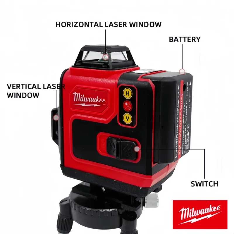 

100%NEW Milwaukee Laser Level Green 16 Lines 4D 360 Self Leveling 360 Horizontal And Vertical Super Powerful Laser level Beam