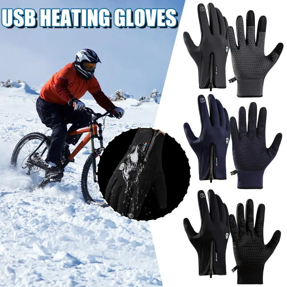 NEUE Warme Handschuhe Outdoor Radfahren Fahren Wasserdichte Anti-Kälte Beheizte Handschuhe Winddicht Nicht Slip Frauen Männer Winter Ski Handschuh