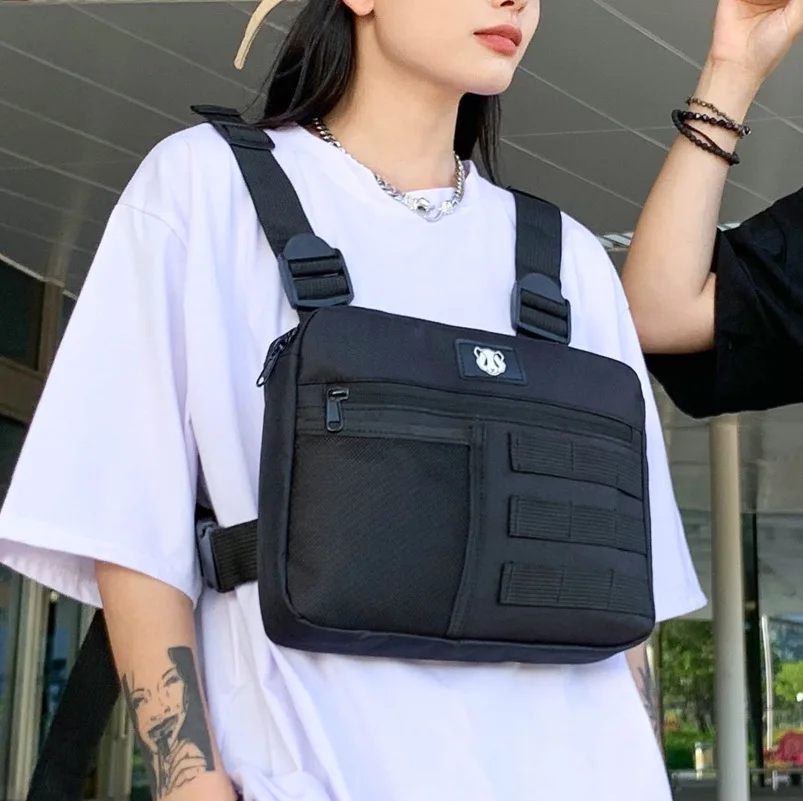 Chest-Rig Bag Men Hip-Hop Streetwear Waist Bag Adjustable Men 2024 NEW Chest Bags Fanny Pack Boy Travel Kanye Waistcoat Male  가방