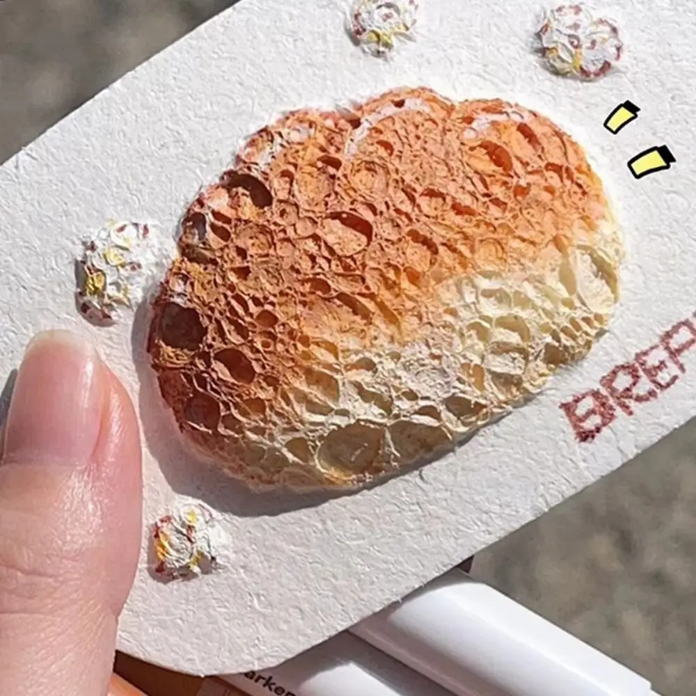 10Pcs Puffy Texture Foam Texture Painting Paper Educational Handmande Drawing Sponge Paper School Activities Round Shape
