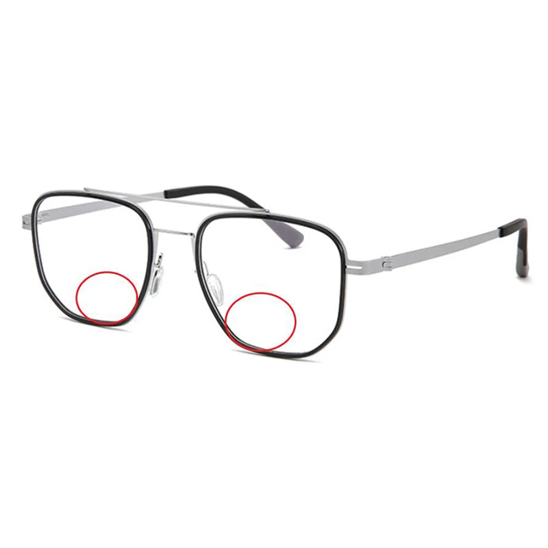 

Новые мужские очки для чтения с двойной перемычкой, квадратные, с защитой от синего света, бифокальные, модные, для близорукости и дальнозоркости, при пресбиопии