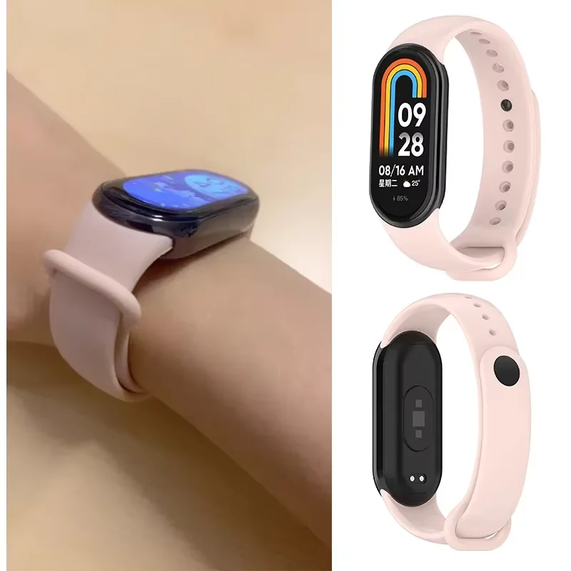 Xiaomi Band 9/8/10対応 スポーツ ソフトシリコンストラップ 交換用ブレスレット Mi Band 9 リストバンド アクセサリー Xiaomi MiBand 10 Correa ベルト