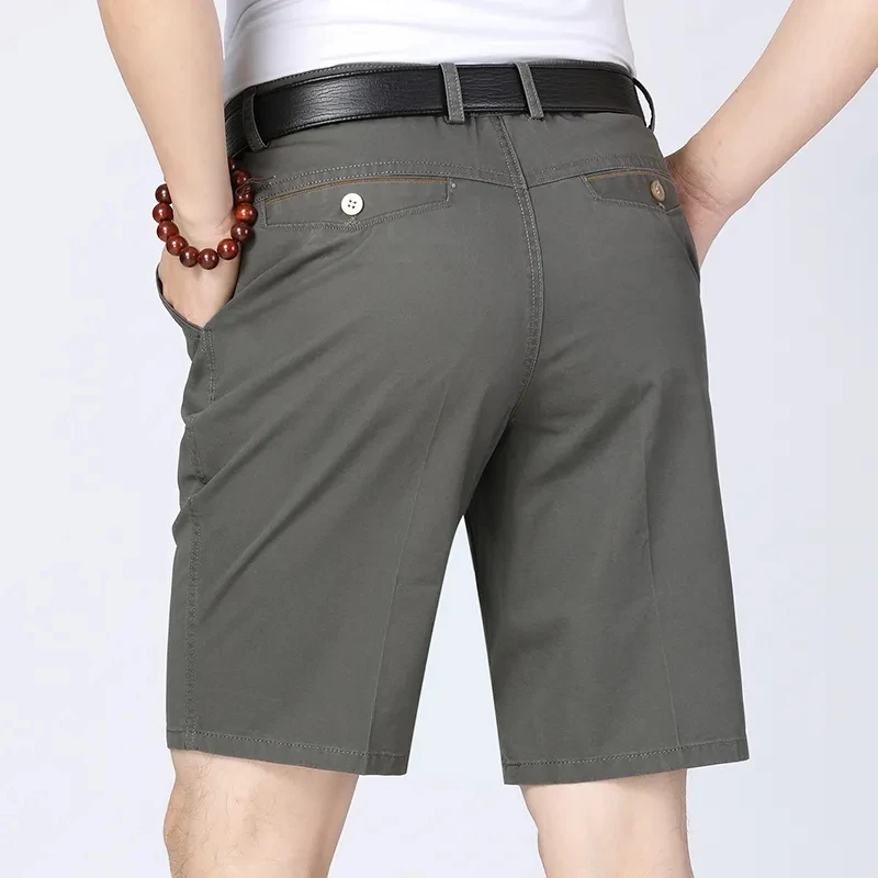 Short classique en coton pour homme, bermuda décontracté, bermuda au genou, bermuda respirant, short de golf, short de sport d'été, beige, moulant