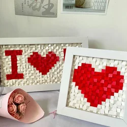 Assembly Puzzle Couple Love Handmade DIY Small Particle Block Light Photo Frame Decoration Gift