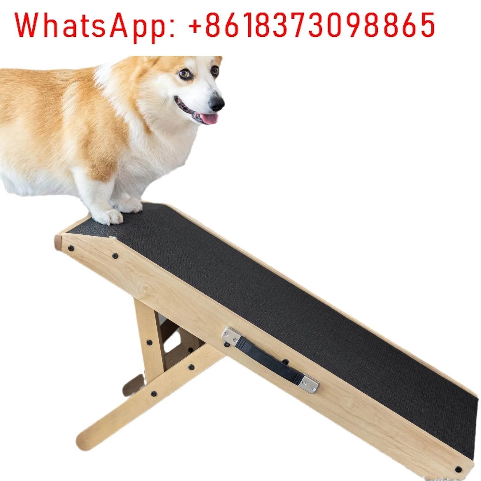 

Adjustable ramp wooden dog ladder for household use