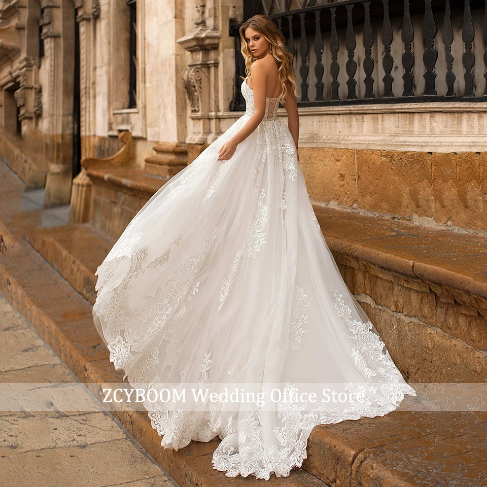 Elegante Zeemeermin 2 In 1 Afneembare Trein Sweetheart Trouwjurken 2025 Strapless Applicaties Kralen Bruidsjurken Vestido De Novia