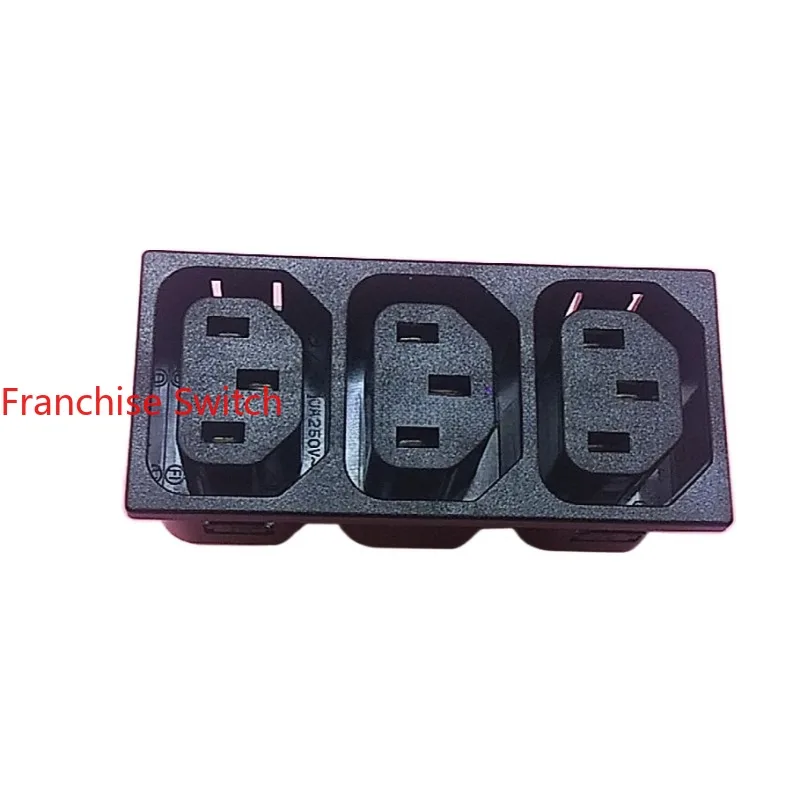 10PCS Original genuine female seat triple  power socket IEC   742W-3P