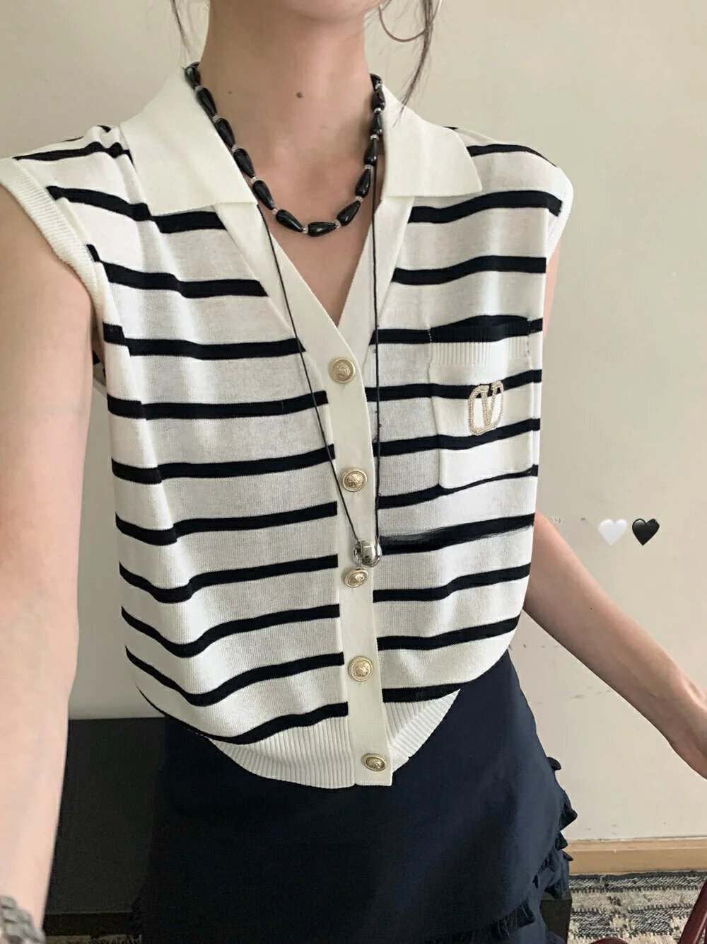 Cárdigan de punto coreano Sle Ne Ice Silk Svel para mujer, chaleco versátil adelgazante, Top para el verano de 2025 de Mi Yaka Man