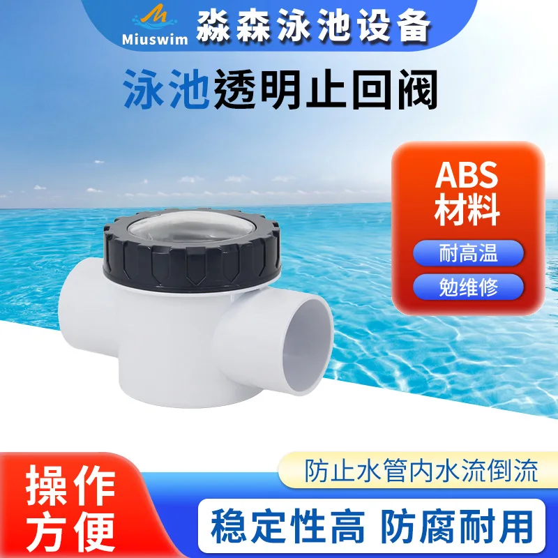 V40 Swimming Pool PVC Transparent Check Valve 2 Inch Inch Interface