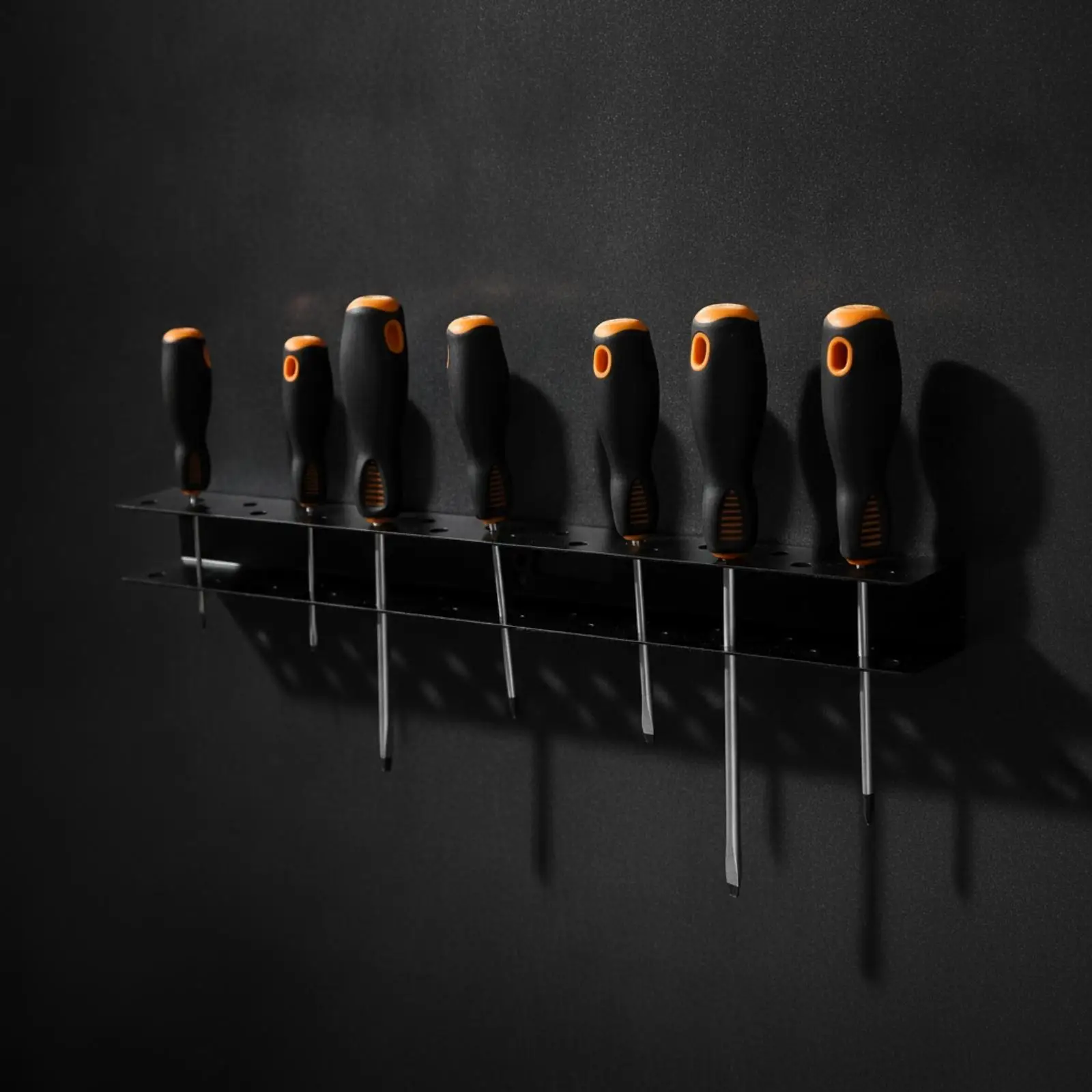 Wall Mounted Screwdriver Rack Carbon Steel Wrench Holder Durable Scratch Resistant Tool Organizer for Workshop Home Garage