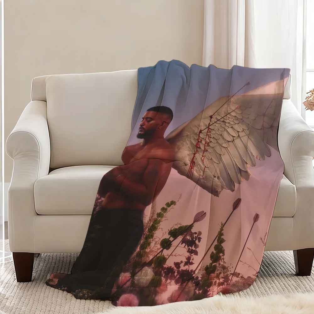 

S-SlimaneS-ES French Singer Blanket Throw Super Cosy Plush Living Room Sofa Couch Childish Birthday Gifts