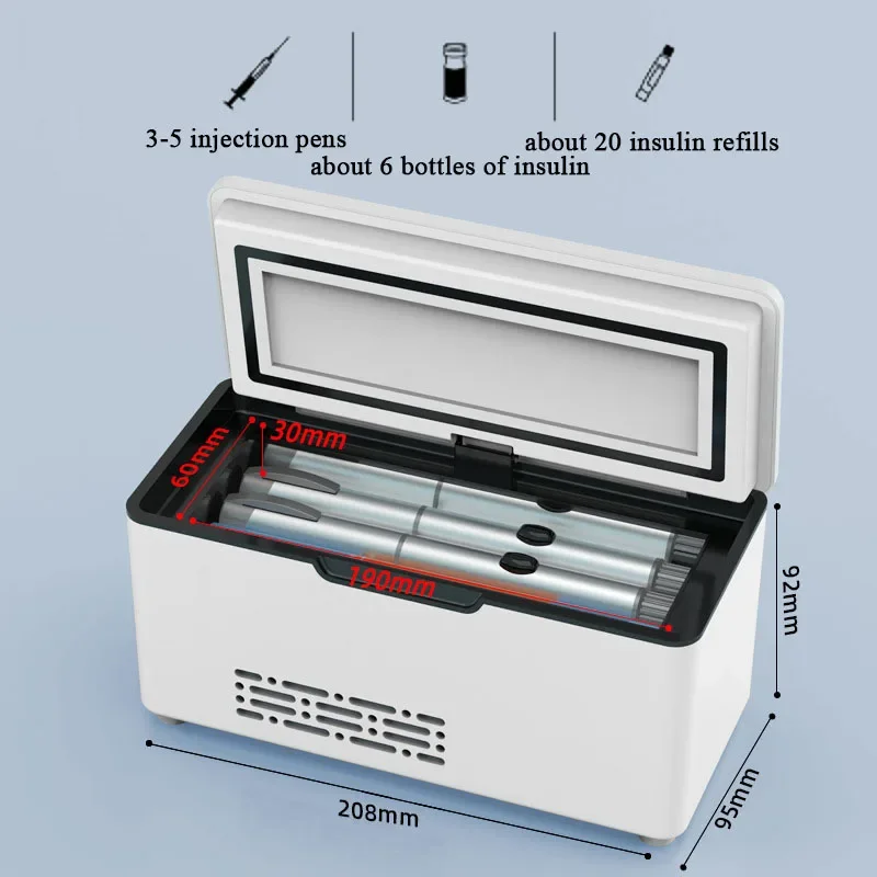 Caixa refrigerada portátil do carro, Refrigerador fresco para o crescimento da droga, Interferon hormonal, Insulina, Carregamento USB, Termostato, Mini refrigerador