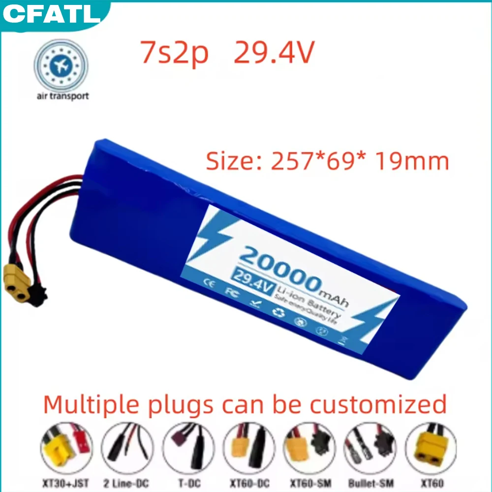 

24v 20000mah 7s2p 18650 lithium-ion rechargeable battery 29.4v 20000mah battery pack