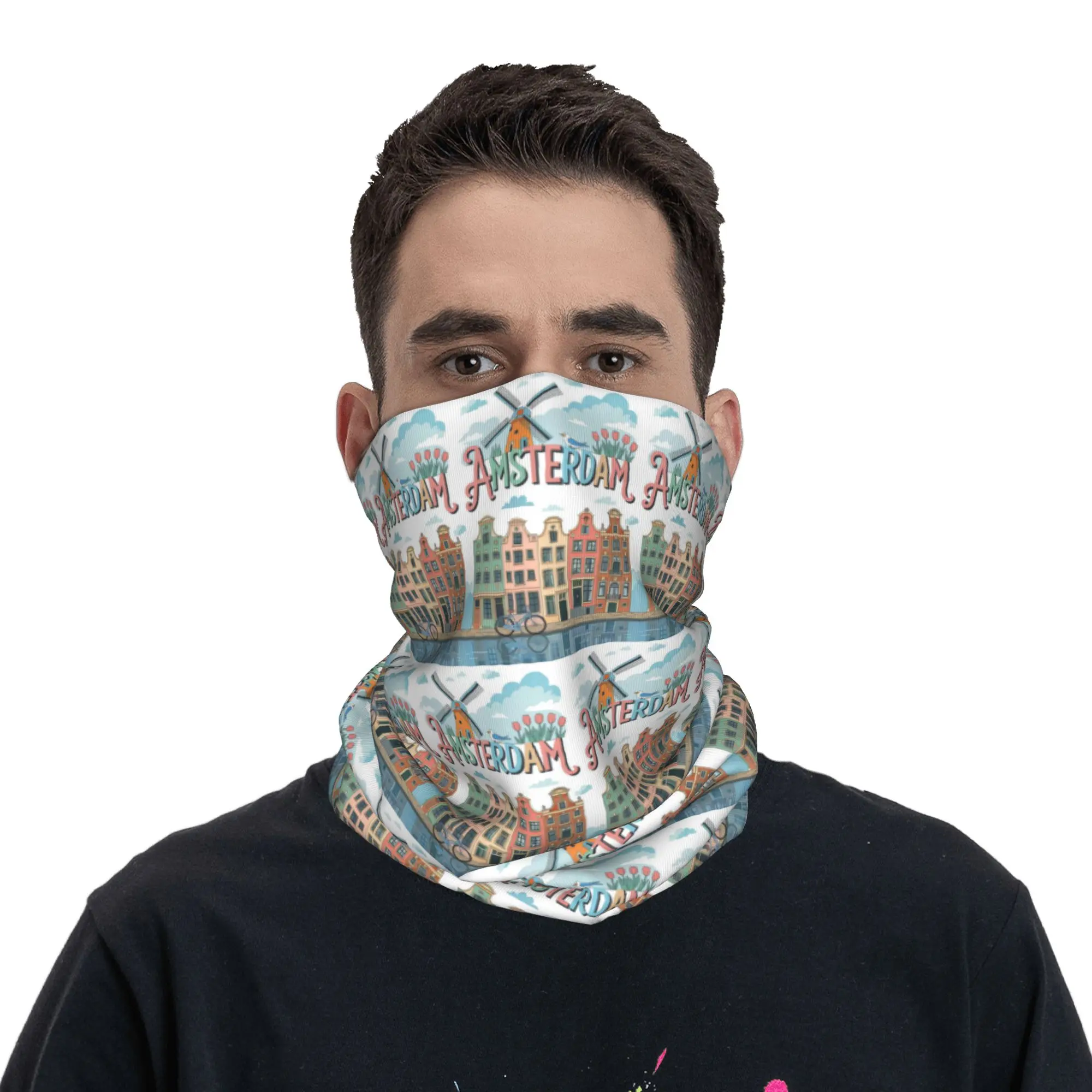 

Holland Travel Bandana Neck Gaiter Printed Wrap Scarf Face Mask Riding Unisex Adult Winter