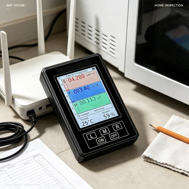 XR‑2 PRO Compact Handheld EMF Radiation Tester, Portable Electromagnetic Field Detector Dosimeter & Monitor