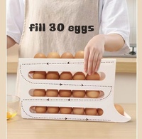 Egg Holders Dispenser for Home and Kitchen Space Storage Organizer Accessories Automatic Rolling Egg Trays with 4 Tiers