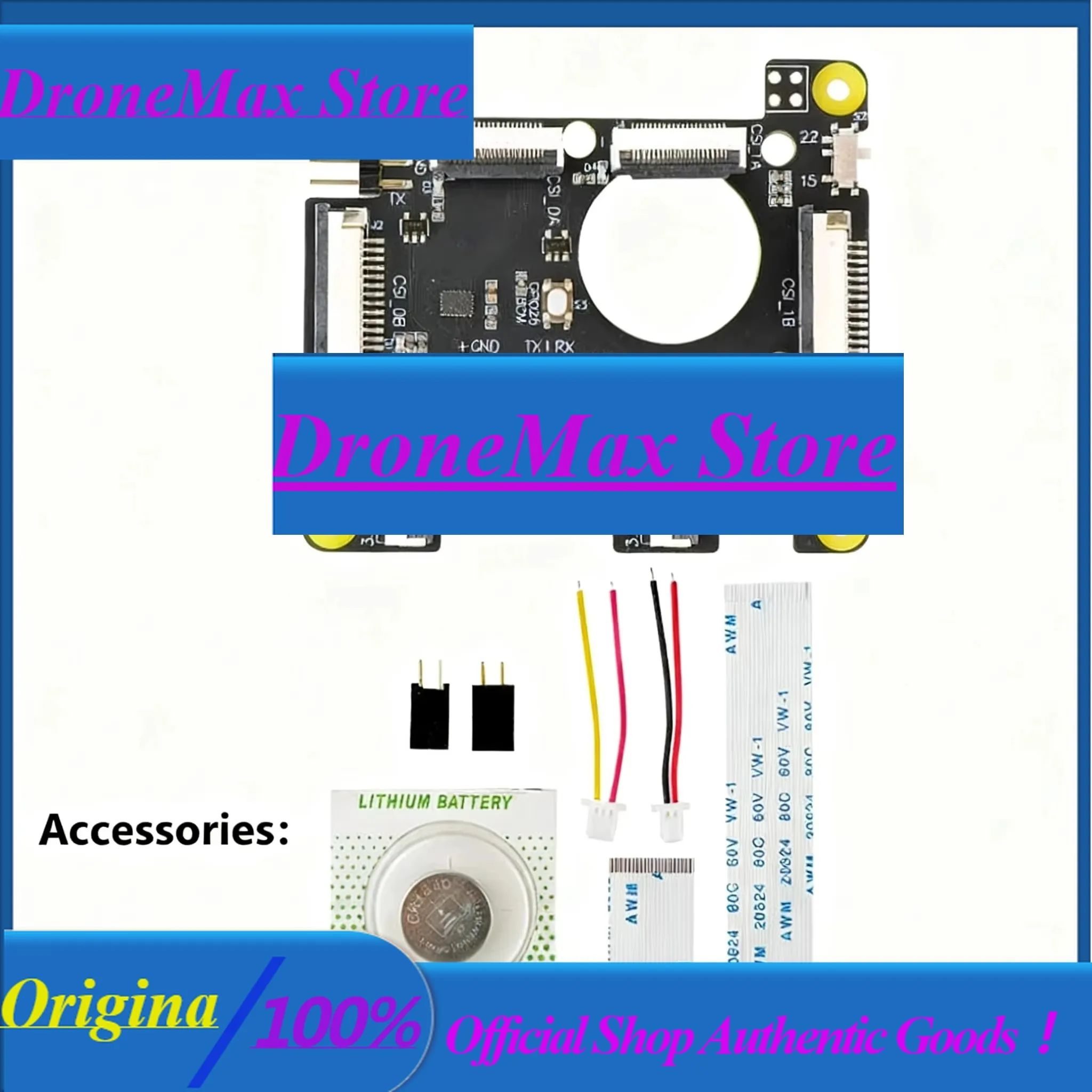 DroMaRaspberry Pi 5 Camera Expansion Board, 4x CSI Ports & DSI Port, Manual/Software Camera Switch, With RTC Battery Holder & UA