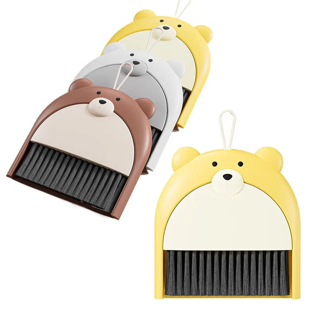 

Cartoon Mini Dustpan with Broom Hangable Handheld Desktop Small Broom Set Compact Practical Dust Pans with Brush Set Countertops