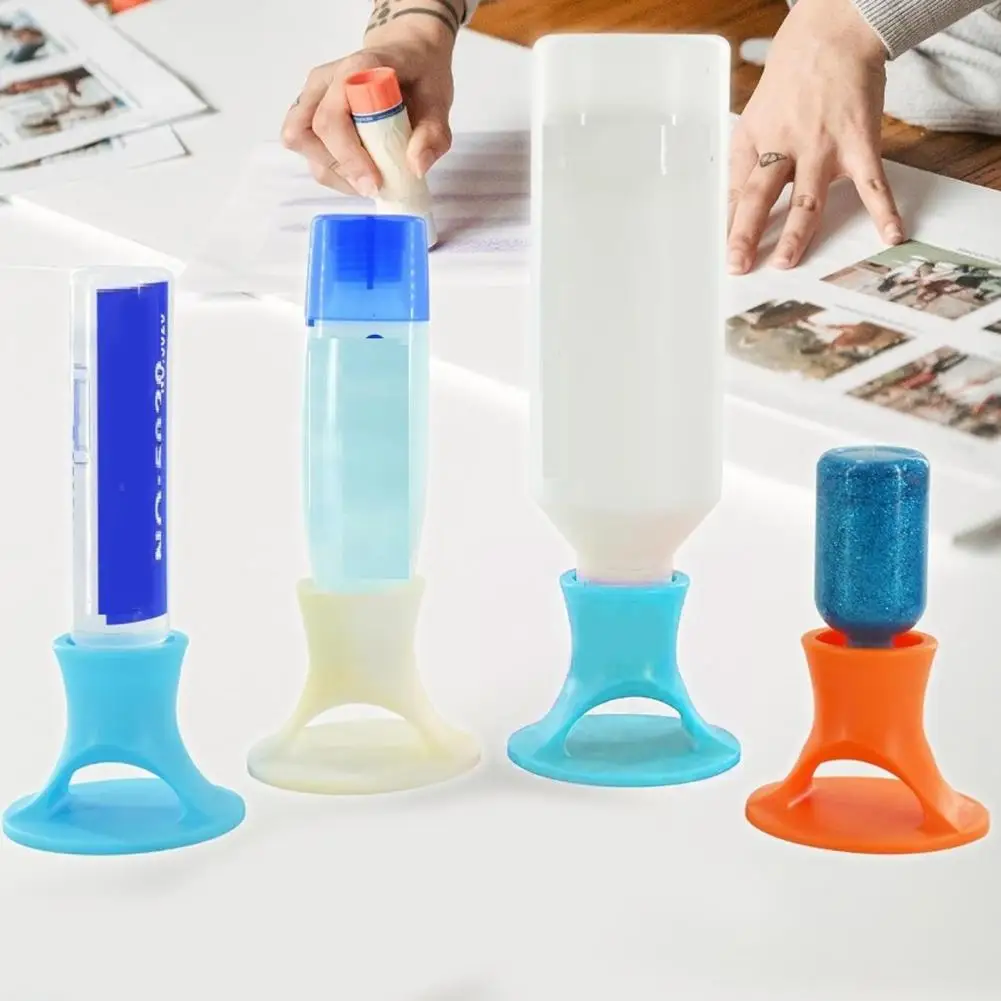 แท่นวางขวดกาวพลาสติกสำหรับฐานที่มั่นคงฐานมั่นคงกันลื่นทำความสะอาดง่ายชั้นเก็บกาวอเนกประสงค์อุปกรณ์งานประดิษฐ์ DIY