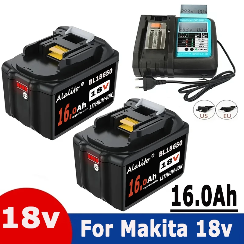 

2024 Upgrade Rechargeable 18V 16000mAh Li-Ion Battery For Makita BL1830 BL1815 BL1860 BL1840 Replacement Power Tool Battery