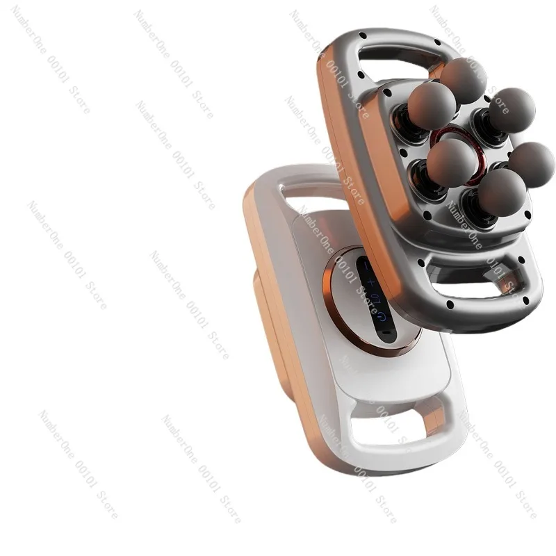 Professional Fascia Gun Massager, 6-Head Deep Tissue Muscle Massage Device, Back and Waist Relaxation Tool, Portable Electric