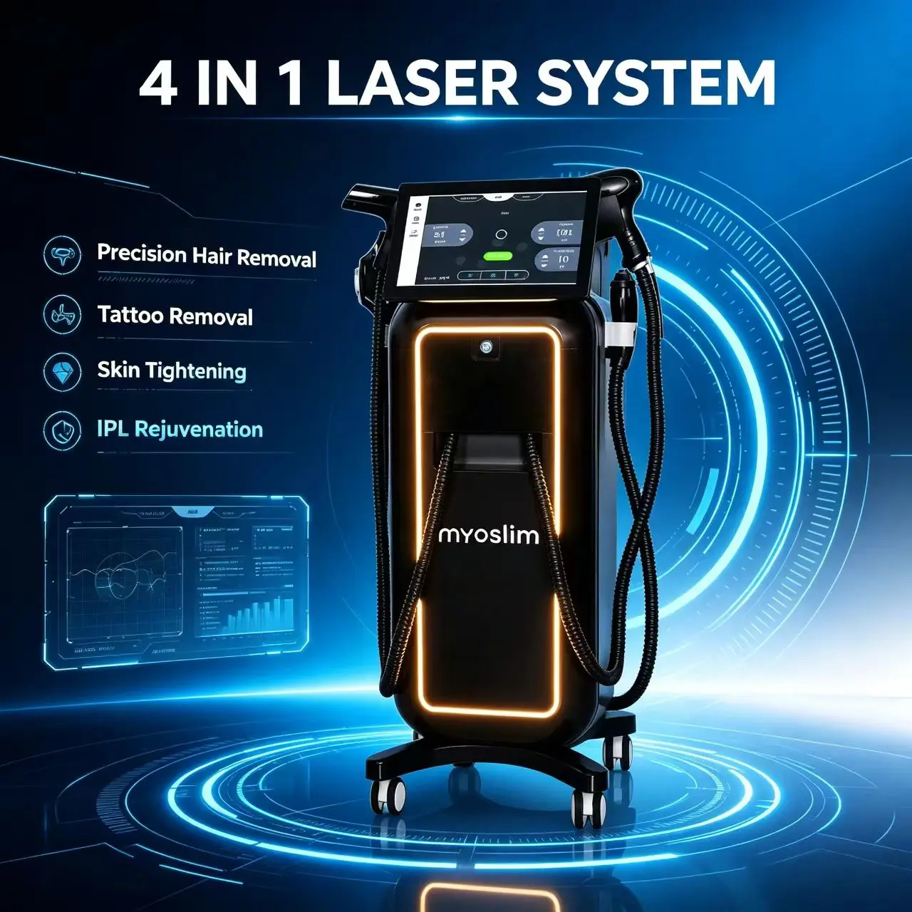 5000W 10Bars IPL  Professional  Hair Removal Device Pico Laser RF Photorejuvenation Device