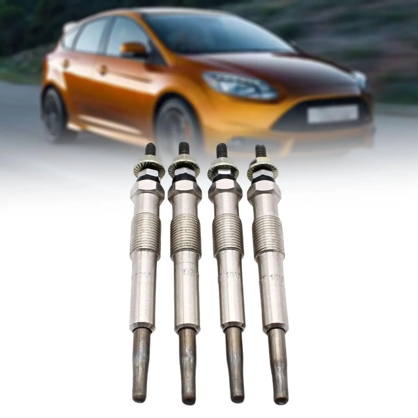 4Pcs Heater Glow Plugs 1079401 Metal Auto Accessories Easy Installation Directly Replace for Ford Mondeo Galaxy Focus S-max