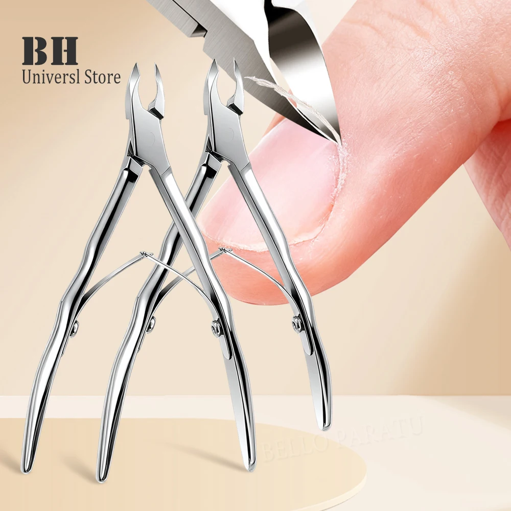 

1Pcs Cuticle Trimmer Professional Nail Cuticle Cutter Stainless Steel Cuticle Remover Nippers with Non-Slip handle Manicure Tool