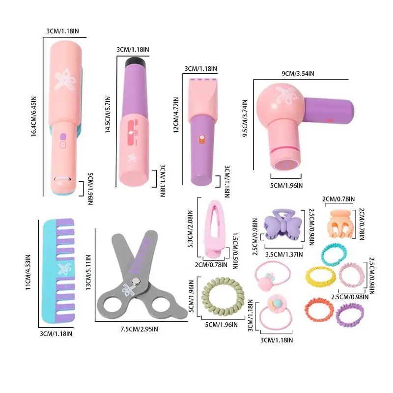 Girls Makeup Toys Pretend Play Beauty Salon Set Hair Styling toys for kids Hairdressing Simulation Set Birthday christmas gifts