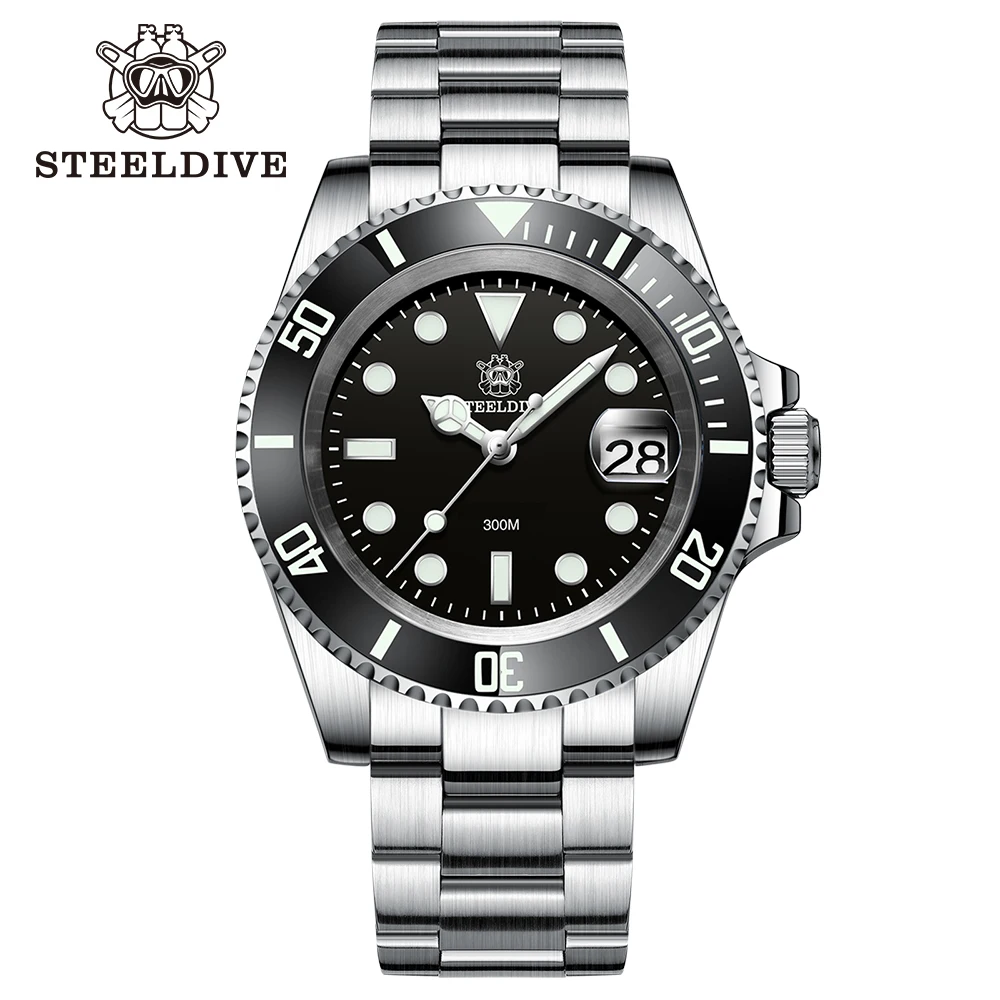 

Steeldive Quartz Watch SD8205 Black Dial 40.5MM 300M Waterproof Ceramic Bezel Insert Sapphire Glass Super Luminous Dive Watches