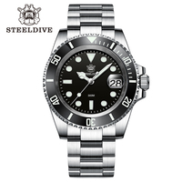 Steeldive Quartz Watch SD8205 Black Dial 40.5MM 300M Waterproof Ceramic Bezel Insert Sapphire Glass Super Luminous Dive Watches