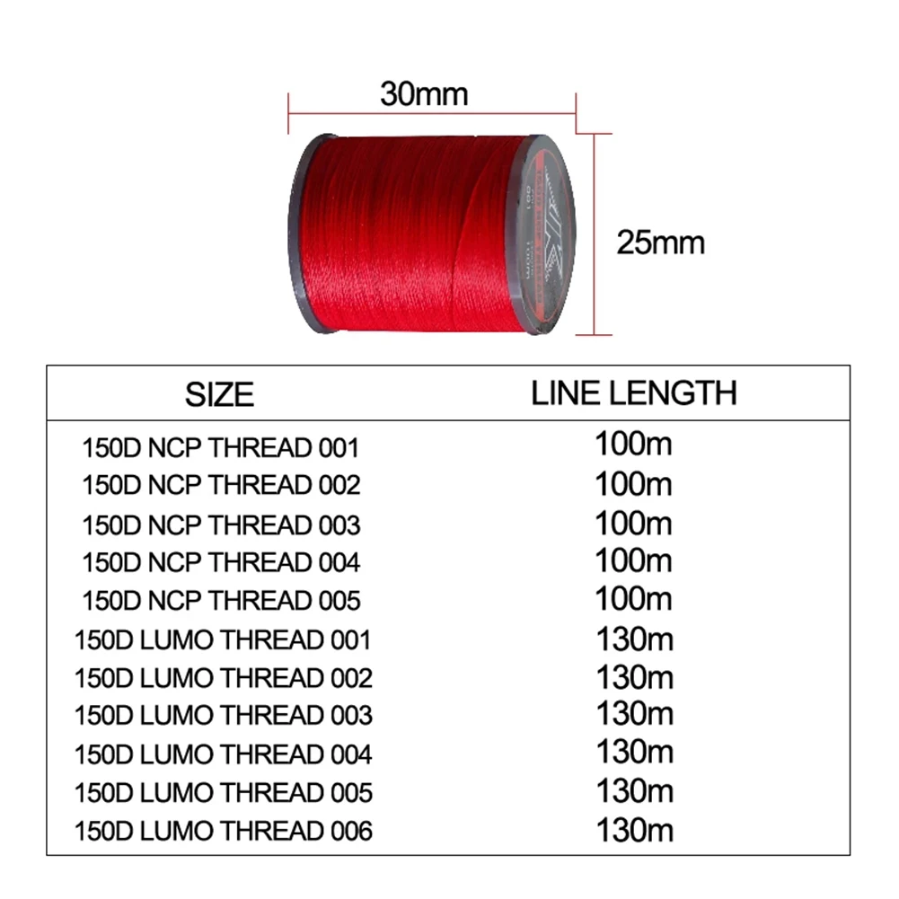 100M Fishing Rod Guide Winding Thread Fly Tying 150D Multicolor Hand-made Wire Ring Fasten Line DIY Accessory Fishing Tools