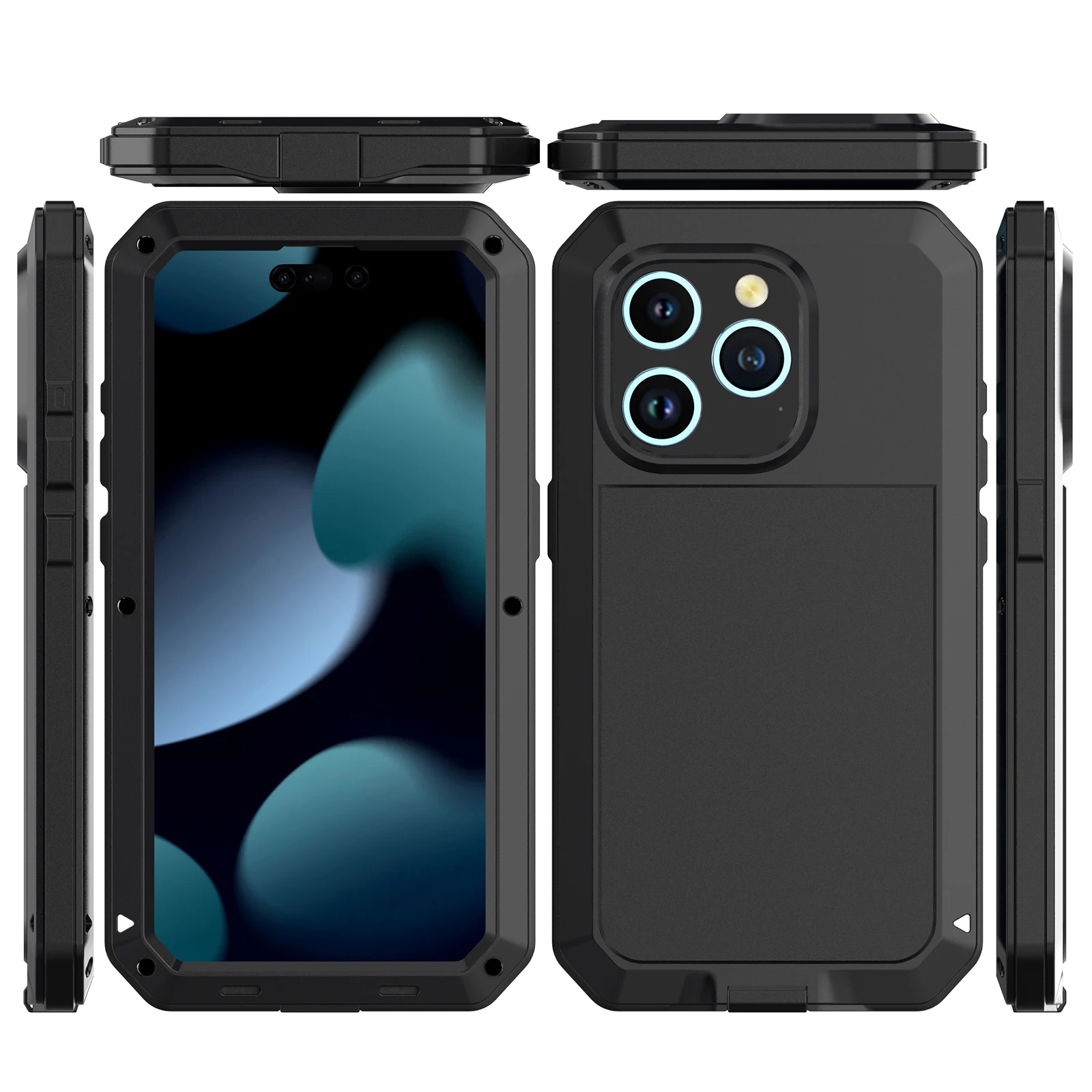 Shockproof armor Metal Aluminum phone Case for iPhone 11 12 13 xr xs max Full Protective Bumper Cover