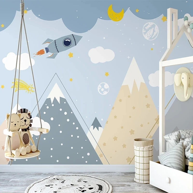 papel-de-parede-mural-personalizado-3d-desenhado-a-mao-vale-foguete-menino-menina-desenho-animado-infantil-sala-de-estar-fundo-de-tv-quarto-restaurante-8d