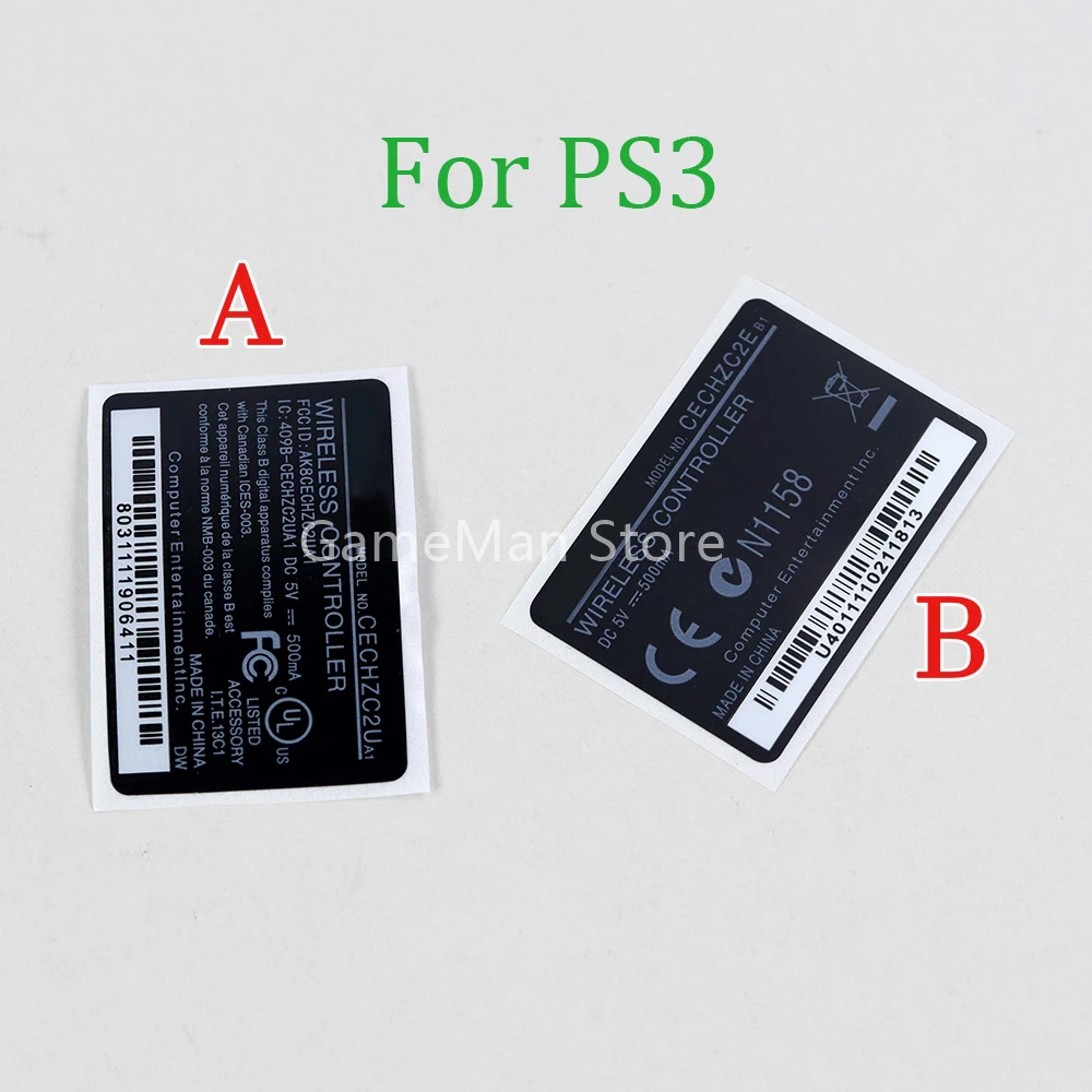 10pcs/lot High Quality For PS3 Playstations 3 Wireless Handle Controller Back Label Housing Shell Sticker Seals