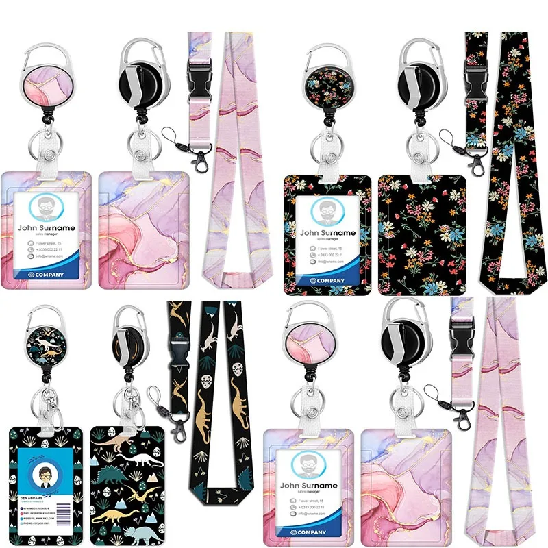 Work Office Badge Holder Fashionable Badge Holder Retractable Reel  Id Card Protector for Work School Professionals Badge