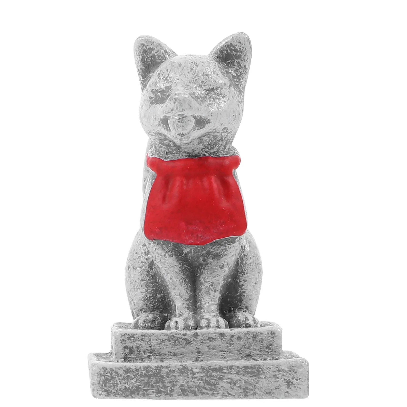 2 Stück Kompakte Japanische Fuchs-Statue aus Kunstharz, Landschaftsornament, Gartendekoration, Miniatur-Fuchs-Deko für Topfpflanzen und Außenbereich