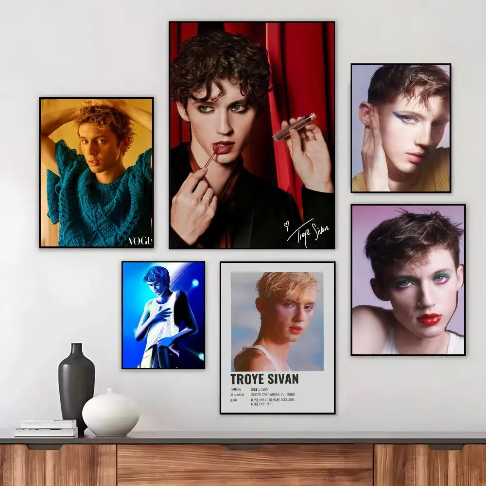 Singer T-Troye Sivan Poster Wall Art Printed Decor Sticker Stylish Home Gift for Living Room Bedroom Corridor Cafe