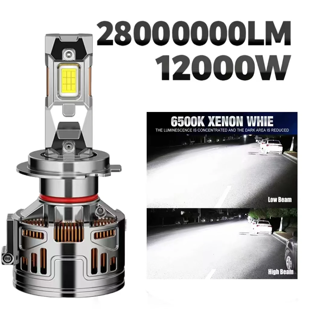 Car Led Headlights H7 High and Low Beam Bulbs H4 Integrated High and Low Beam H11 Super Bright H1 Car Lights 9005 Laser Ultra White Light