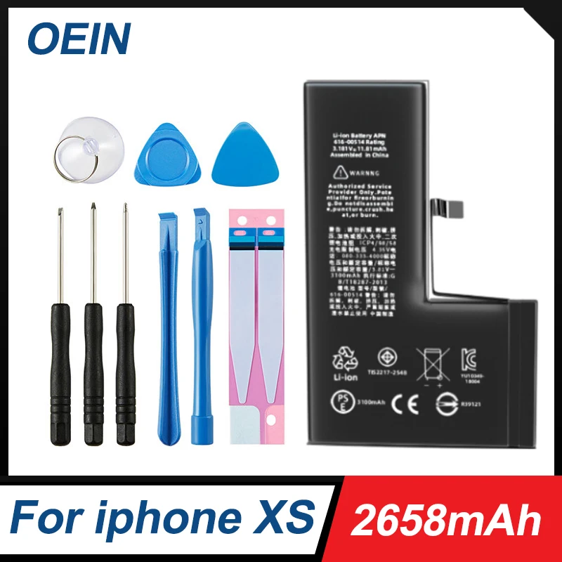 

OEIN Phone Battery For iPhone XS iPhoneXS With Free Repair Tools Kit 2658mAh Original High Capacity Bateria Replacement