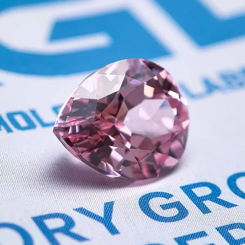 Lab Grown Sapphire Pear Shaped Sunrise Pink Color VVS1 Charms DIY Advanced Jewel Making Materials Selectable AGL Certificate