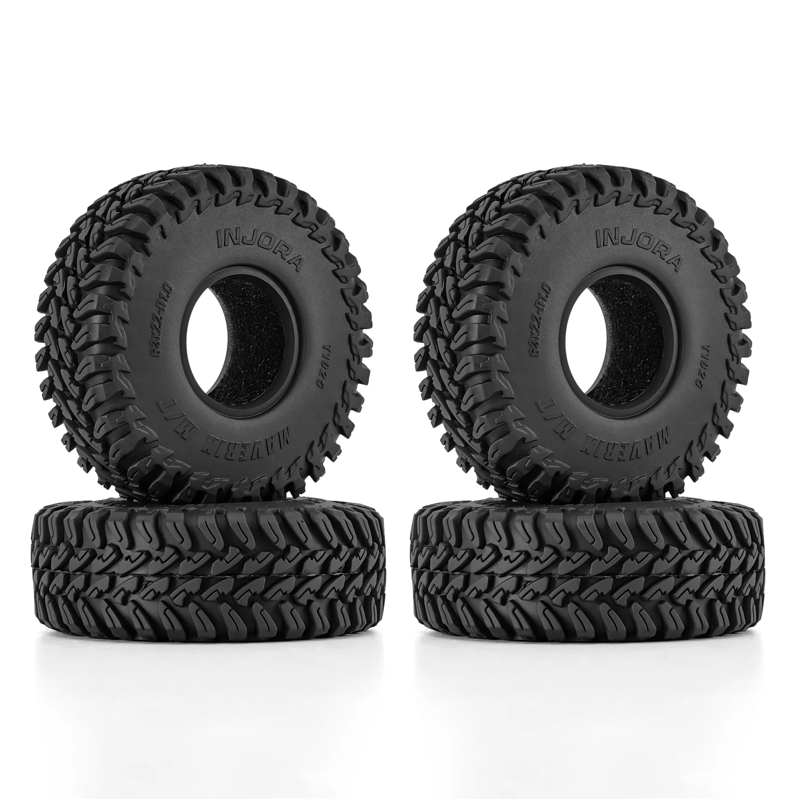 Pneus INJORA 63*22mm 1.0" MAVERIX M/T pour chenilles 1/18 1/24 RC (T1025)